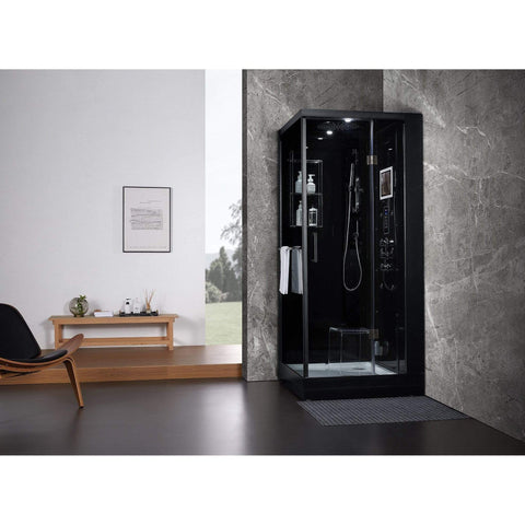 Image of Maya Bath Steam Shower Maya Bath Arezzo Steam Shower, Black, Right 201