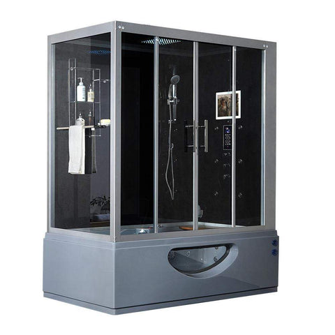 Image of Maya Bath Steam Shower Maya Bath Catania Steam Shower, Gray, Right 107