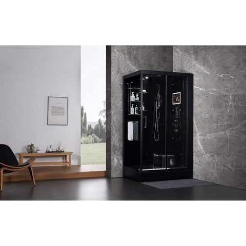 Image of Maya Bath Steam Shower Maya Bath Lucca Steam Shower, Black, Right 205