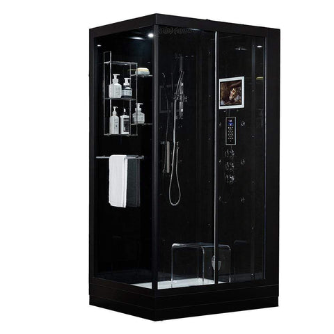 Image of Maya Bath Steam Shower Maya Bath Lucca Steam Shower, Black, Right 205