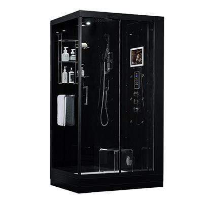 Image of Maya Bath Steam Shower Maya Bath Lucca Steam Shower, Black, Right 205