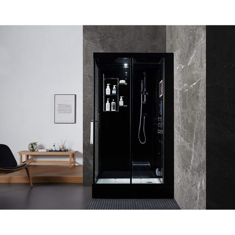 Image of Maya Bath Steam Shower Maya Bath Lucca Steam Shower, Black, Right 205