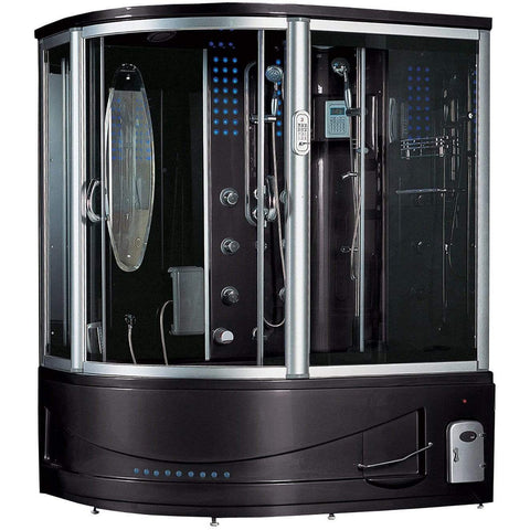 Image of Maya Bath Steam Shower Maya Bath Siena Steam Shower, Black, Right 118