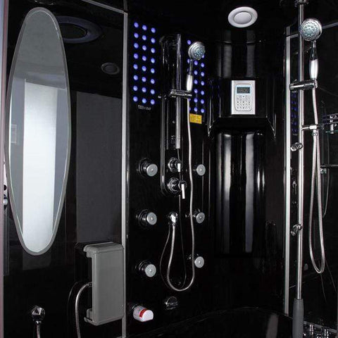 Image of Maya Bath Steam Shower Maya Bath Siena Steam Shower, Black, Right 118