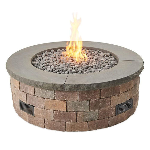 Image of Outdoor GreatRoom Fire Pit Kit The Outdoor GreatRoom Bronson Block Round Gas Fire Pit Kit BRON52-K