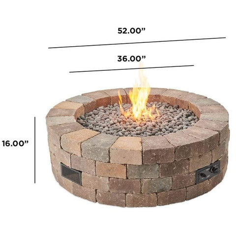 Image of Outdoor GreatRoom Fire Pit Kit The Outdoor GreatRoom Bronson Block Round Gas Fire Pit Kit BRON52-K