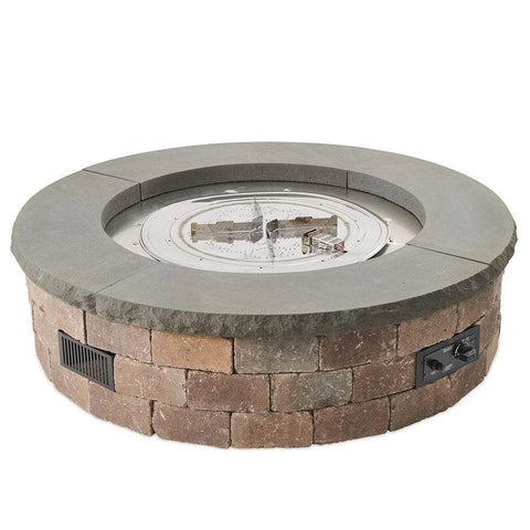 Image of Outdoor GreatRoom Fire Pit Kit The Outdoor GreatRoom Bronson Block Round Gas Fire Pit Kit BRON52-K