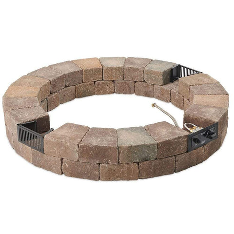 Image of Outdoor GreatRoom Fire Pit Kit The Outdoor GreatRoom Bronson Block Round Gas Fire Pit Kit BRON52-K