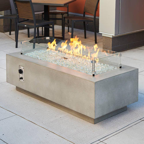 Image of Outdoor GreatRoom Fire Pit Table The Outdoor GreatRoom Natural Grey Cove 54" Linear Gas Fire Pit Table CV-54