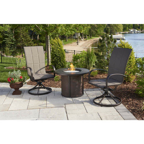 Image of Outdoor GreatRoom Fire Pit Table The Outdoor GreatRoom Stonefire Round Gas Fire Pit Table SF-32-K / SF-32-GRY-K