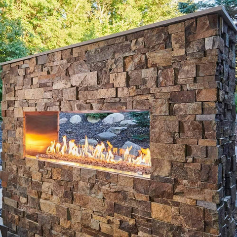 Image of Outdoor GreatRoom Gas Fireplace The Outdoor GreatRoom 40" Linear Ready-to-Finish See-Through Gas Fireplace RSTL-40MLP