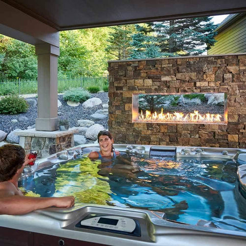 Image of Outdoor GreatRoom Gas Fireplace The Outdoor GreatRoom 40" Linear Ready-to-Finish See-Through Gas Fireplace RSTL-40MLP