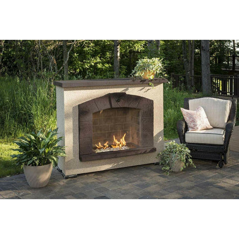 Image of Outdoor GreatRoom Stainless Steel Top The Outdoor GreatRoom Stone Arch Freestanding Gas Fireplace SAFP-1224