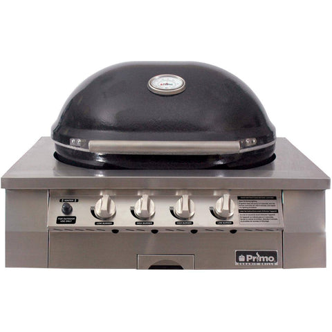 Image of Primo Primo Built-In / Propane Gas Primo Oval G420 36-Inch Ceramic 4-Burner Built-In Kamado Gas Grill - PGGXLH (2021)