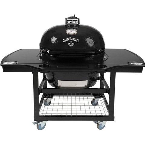 Image of Primo Primo Jack Daniels / On Steel Cart W/1-Piece Island Side Tables Primo Oval XL 400 Ceramic Kamado Grill - PGCXLH