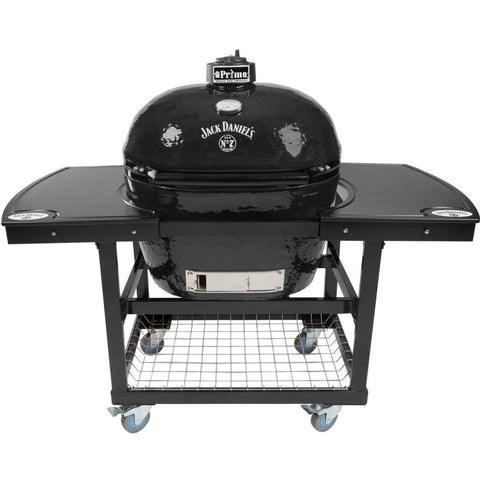 Image of Primo Primo Jack Daniels / On Steel Cart W/2-Piece Island Side Tables Primo Oval XL 400 Ceramic Kamado Grill - PGCXLH