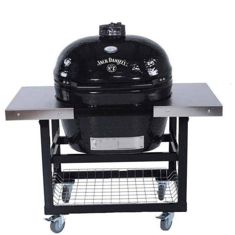Image of Primo Primo Jack Daniels / On Steel Cart W/ Stainless Side Tables Primo Oval XL 400 Ceramic Kamado Grill - PGCXLH