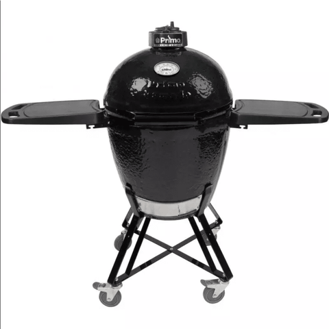 Image of Primo Primo On Cradle with Shelves Primo Large Round Ceramic Kamado Grill - PGCRH