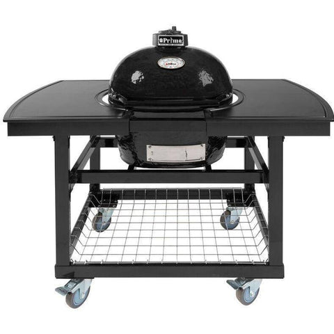 Image of Primo Primo On Steel Cart W/ 2-Piece Island Side Tables Primo Oval JR Kamado 200 - PGCJRH (2021)