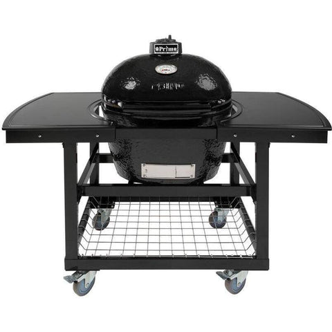 Image of Primo Primo On Steel Cart W/ 2-Piece Plastic Side Tables Primo Oval Large Charcoal All-In-On  - PGCLGC