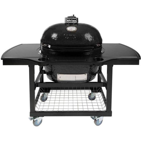 Image of Primo Primo Standard / On Steel Cart W/1-Piece Island Side Tables Primo Oval XL 400 Ceramic Kamado Grill - PGCXLH