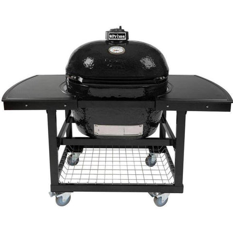 Image of Primo Primo Standard / On Steel Cart W/2-Piece Island Side Tables Primo Oval XL 400 Ceramic Kamado Grill - PGCXLH