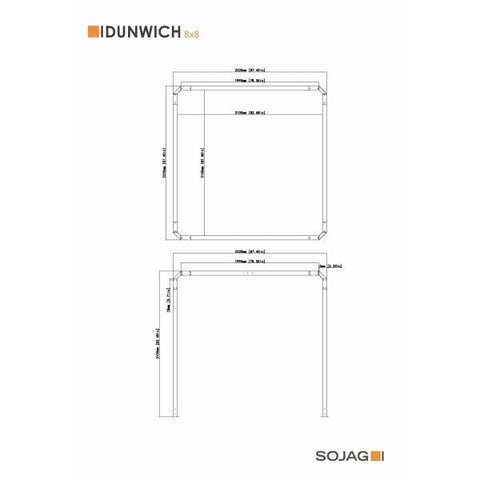 Image of Sojag Gazebo Sojag Dunwich Pergola Gazebo 8 x 8 ft 308-9167986