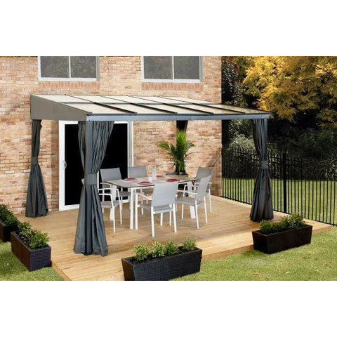 Image of Sojag Gazebo Sojag Pompano wall gazebo - grey 500-9167559 / 500-9167566 / 500-9167573