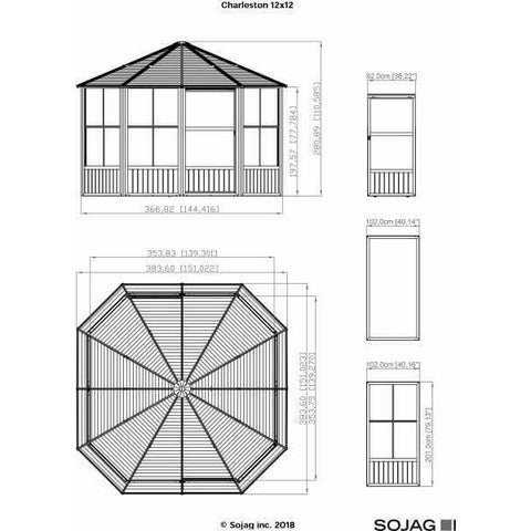 Image of Sojag Solarium Sojag Charleston Solarium 440-9164985 / 445-9163001