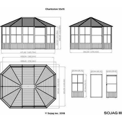 Image of Sojag Solarium Sojag Charleston Solarium 440-9164985 / 445-9163001