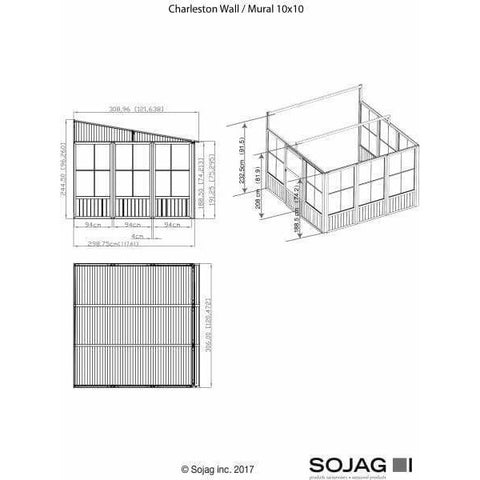 Image of Sojag Solarium Sojag Charleston wall solarium 10x10 440-9164985