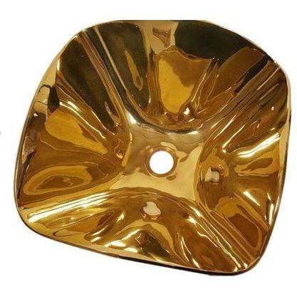 Image of Whitehaus Basin Polished Brass Whitehaus Solid Brass Above Mount Copperhaus Bathroom Basin Sink WHB13TLDV