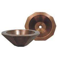 Image of Whitehaus Basin Smooth Copper Whitehaus Copper Single Bowl Above Mount Decagon Bathroom Basin WHOCTDWV16