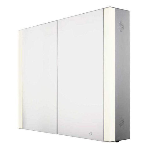 Image of Whitehaus Bathroom Accessories Whitehaus Musichaus Double Door Anodized Aluminum Cabinet WHFEL7089-S