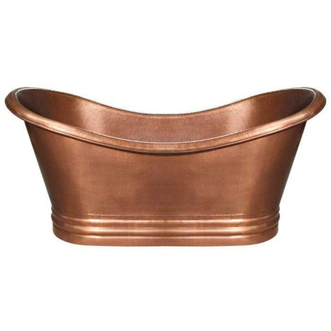 Image of Whitehaus BathTub Hammered Copper Whitehaus  Freestanding Copper Tub In Hammered Copper Or Bronze WHCT-1001