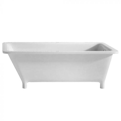Image of Whitehaus BathTub Whitehaus  Angled Freestanding Acrylic Soaking Footed Bathtub WHSQ170BATH