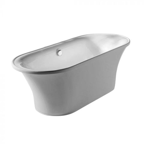 Image of Whitehaus BathTub Whitehaus Oval Double Side Freestanding Acrylic Soaking Bathtub WHBL175BATH
