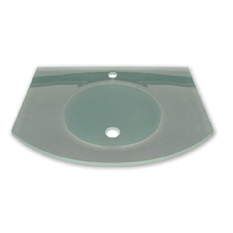 Image of Whitehaus Sink Whitehaus Arched 1/2" Matte Glass Counter Top With Integrated Round Basin  WHLOOM-C