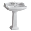 Whitehaus Sink Whitehaus Traditional China Pedestal Sink with an Integrated Oval Bowl AR834-AR805