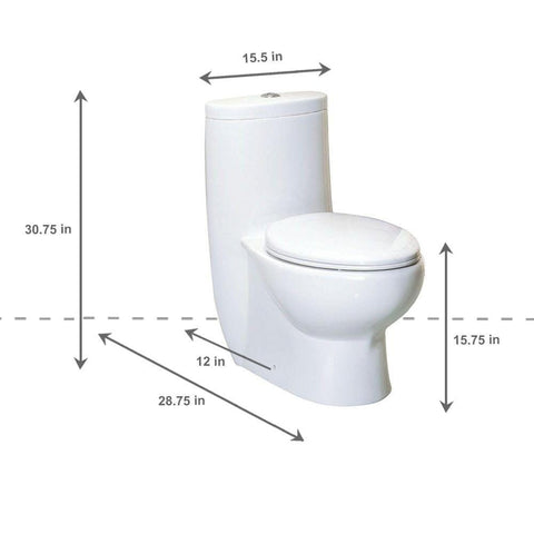 Image of Whitehaus Toilet Whitehaus Magic Dual Flush One Piece Elongated Toilet WHMFL3309-EB