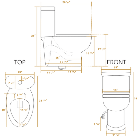 Image of Whitehaus Toilet Whitehaus Magic Flush White One Piece Toilet WHMFL3364-EB