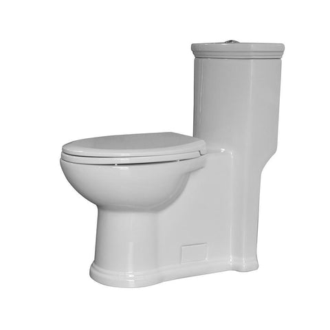 Image of Whitehaus Toilet Whitehaus Magic Flush White One Piece Toilet WHMFL3364-EB
